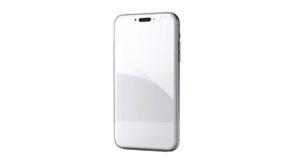 A sleek, white, modern smartphone against a pure black backdrop, slightly angled