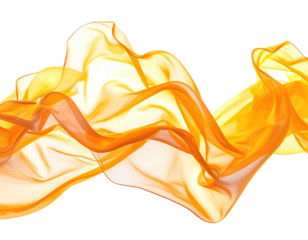 Abstract flowing fabric in shades of orange and yellow