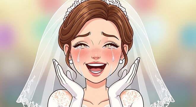 Happy Bride Crying. (2)