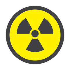 Radioactive warning mark flat icon vector