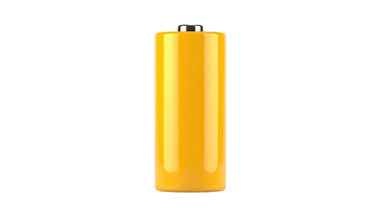 Single golden-yellow cylindrical object, with silver end cap, isolated on black