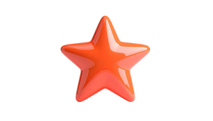 A glossy, orange, five-pointed star on a solid black background, well-lit