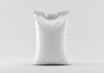 Blank white packaging bag stands ready for your brand's custom design and product presentation