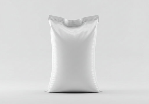 Blank white packaging bag stands ready for your brand's custom design and product presentation