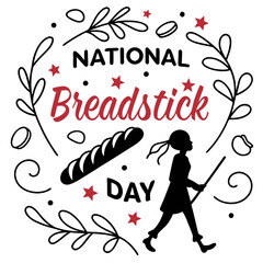 NATIONAL BREADSTICK DAY vector illustration