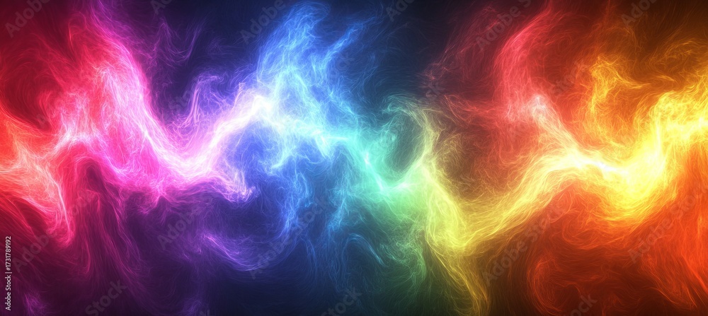 Canvas Prints abstract energy field with vivid colors and electric discharge in a dynamic digital art backdrop