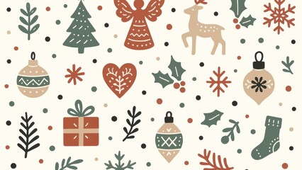 Obraz na płótnie Canvas Festive holiday pattern wallpaper for desktop
