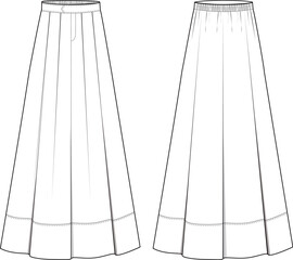 TECHNICAL DRAWING PLEATED SKIRT
