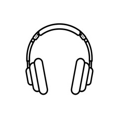 Outline Silhouette of Podcast Headphones
