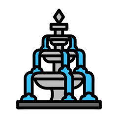 Decorative Fountain Illustration Artistic Water Feature for Gardens and Public Spaces