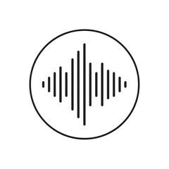 Outline Silhouette of Podcast Recording Wave Circle Design