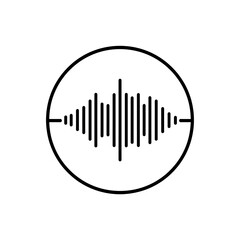Obraz premium Outline Silhouette of Podcast Recording Wave Circle Design