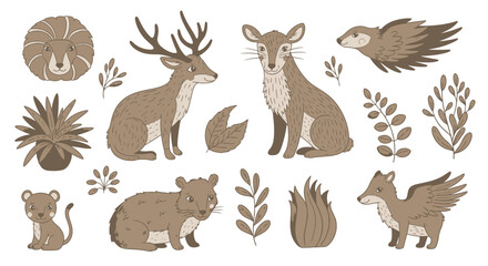 Beautiful vector illustration of a blooming spring landscape with cherry blossom trees, white background