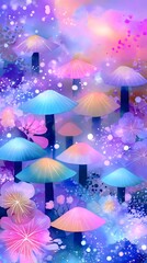floating in deep ocean trail of pastel pink and blue translucent pigment