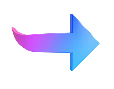 A right-pointing arrow, a gradient of pink to blue, over a black background - Powered by Adobe