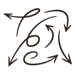 sketch and hand drawn arrows symbols set