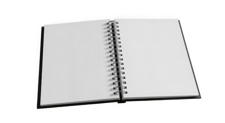 Open spiral notebook blank pages ready for notes ideas creative writing drawing sketching blank page template isolated on transparent background