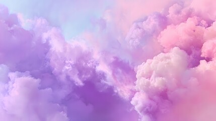 Fototapeta premium Dreamy Pastel Cloudscape in Pink and Purple