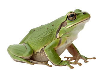 Naklejka premium Green Frog Isolated on White