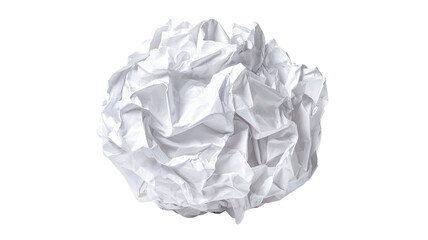 Realistic crumpled paper ball with wrinkled texture, waste recycling concept illustration on white background