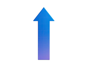 A vibrant blue upward arrow against a stark black background, minimal and bold