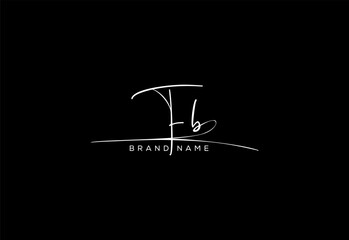 FB letter beauty cursive handwriting logo.