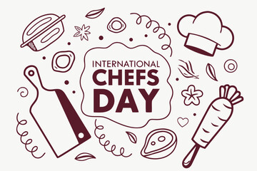 INTERNATIONAL CHEFS DAY vector illustration