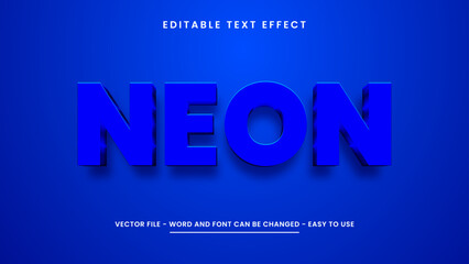Blue neon glow editable text effect