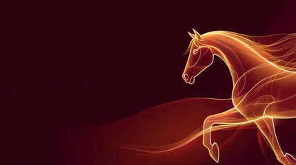 Elegant horse silhouette in vibrant colors representing Chinese New Year celebration theme