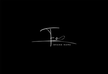 FO letter beauty cursive handwriting logo.