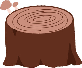 Vector tree stump with spiral rings