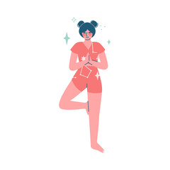 Mystic with Woman Character with Esoteric Astrological Sign Vector Illustration