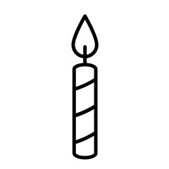 Birthday candle icon vector 100px