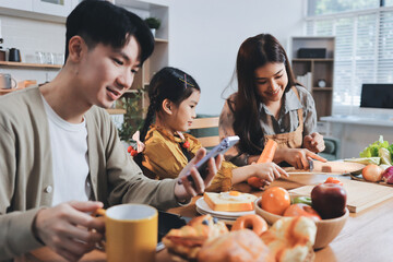 Family spends their free time together