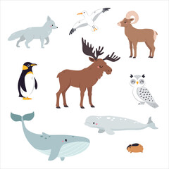 Northern Animal and Zoo Creature from Cold North Vector Set