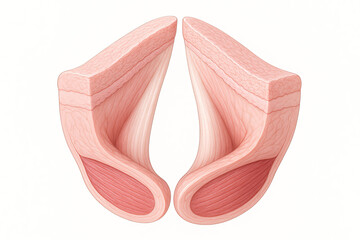 Fototapeta premium Anatomical illustration of the vocal cords