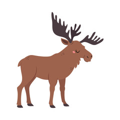 Northern Moose Animal and Zoo Creature from Cold North Vector Illustration