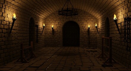 Fototapeta premium Stone Dungeon Interior.