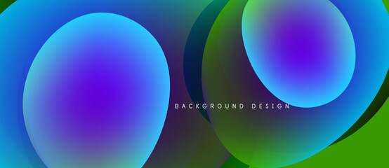 Abstract colorful background. Gradient shapes overlap, creating dynamic visual effect. Modern design suitable for banners, presentations.