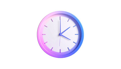 A 3D-rendered clock face with a gradient border against a black background