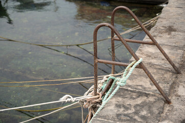 Many ropes at a port