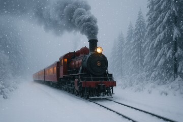 aesthetic holiday train in snow mobile wallpaper