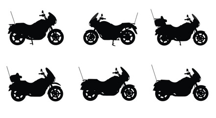 Silhouettes of motorcycles arranged in a repeating grid pattern
