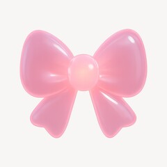 Fototapeta premium Glossy pink bow illustration.