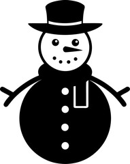 Snowman silhouette black icon