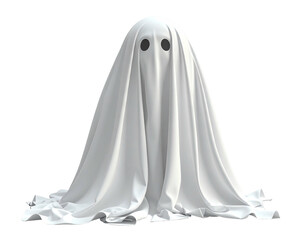 White ghost draped in a flowing sheet