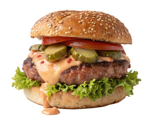 hamburger isolated on white
