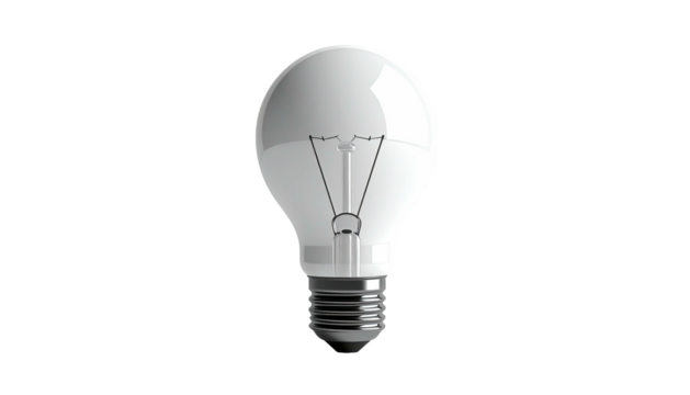 Isolated bright lightbulb on black background, a symbol of ideas and innovation