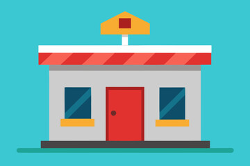 A simple cartoon of a post office vector illustration