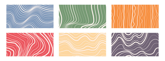 Abstract fluid wavy line banner. Curved line pattern. Striped background. Vector illustration